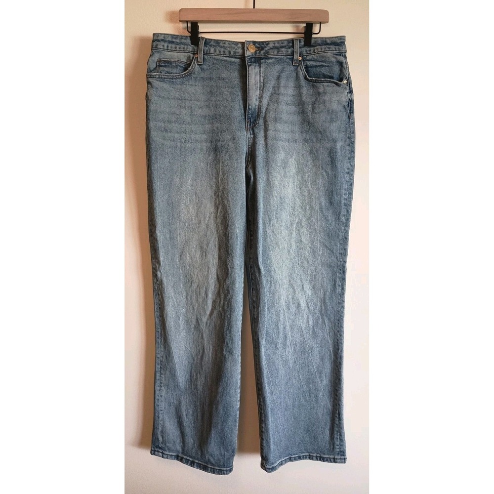 KUT From The Kloth Siena High Rise Wide Leg Jeans Medium Wash Womens 14 NWOT